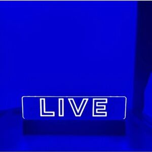 Acrylic Neon Sign LIVE Blue-NEW